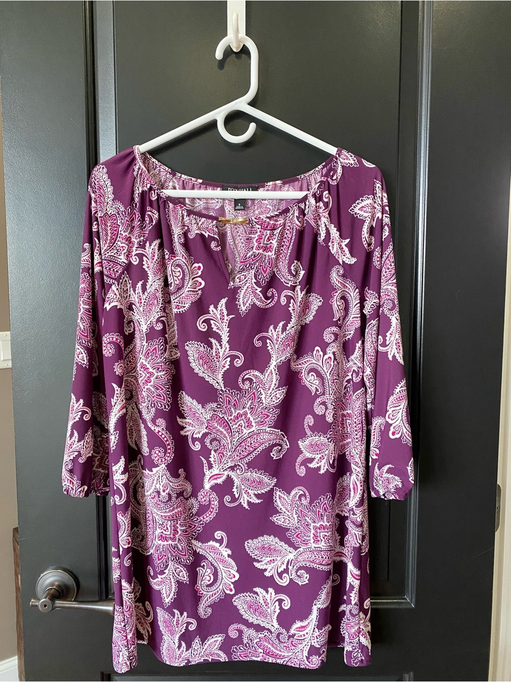 Roz & Ali Women’s Purple Paisley Tunic Blouse | S 💜